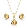 9ct Yellow Gold Small Triple Knot Pendant and Earrings Set