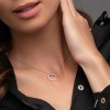 18ct White Gold Baguette & Brilliant Cut 0.48ct Diamond Circle Pendant Necklace