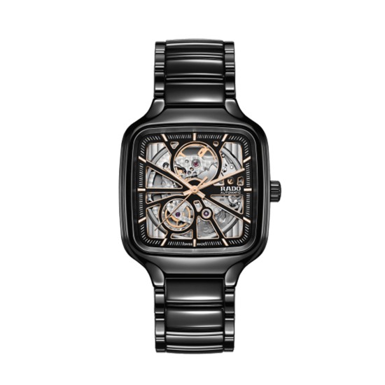 Rado True Square Skeleton Black Mens Watch R27086162 Front