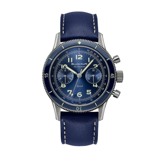 Blancpain Air Command Mens Watch AC02 12B 40 63A Blue Dial Blue Strap
