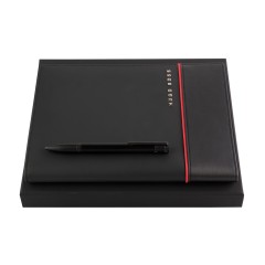 Hugo Boss Explore Black Ballpoint Pen and A5 Conference Folder Set HPBS003A