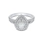 Platinum Pear Cut 0.33ct Diamond Double Halo Ring