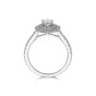 Platinum Pear Cut 0.33ct Diamond Double Halo Ring