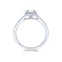 Platinum 0.33ct Emerald Cut Diamond Solitaire Ring with Halo and Shoulders