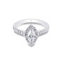 Platinum Marquise Cut 0.90ct Diamond Halo Ring