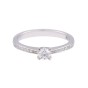 18ct White Gold Round Brilliant Diamond Solitaire with Diamond Shoulders, Total Weight 0.30ct.