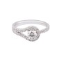 18ct White Gold Round Brilliant Diamond Solitaire Ring with Open Diamond Shoulders, Approx. 0.85ct Total Weight