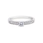 18ct White Gold Round Brilliant Diamond Solitaire with Millgrain Edge Diamond Shoulders, Approx. 0.50ct Total Weight