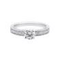 18ct White Gold Round Brilliant Diamond Solitaire with Millgrain Edge Diamond Shoulders, Approx. 1.00ct Total Weight