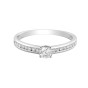 18ct White Gold Round Brilliant Diamond Engagement Ring With Channel Set Diamond Shoulders, Total Weight 0.40ct