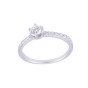 18ct White Gold Round Brilliant Diamond Solitaire with Diamond Shoulders, Approx. 0.50ct Total Weight
