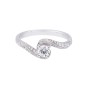 18ct White Gold Round Brilliant Diamond Solitaire Ring With Diamond Shoulders, Total Weight 0.58ct.