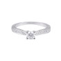 18ct White Gold Round Brilliant Diamond Solitaire with Diamond Shoulders, Total Weight 0.70ct.