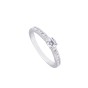 18ct White Gold Round Brilliant Diamond Solitaire with Diamond Shoulders, Approx. 0.40ct Total Weight