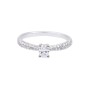 18ct White Gold Oval Diamond Solitaire with Diamond Shoulders, Approx. 0.60ct Total Weight