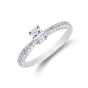 18ct White Gold Oval Diamond Solitaire with Diamond Shoulders, Approx. 0.60ct Total Weight