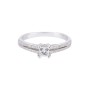 18ct White Gold Princess Cut Diamond Solitaire with Double Row Diamond Shoulders, Approx. 0.50ct Total Weight