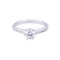 18ct White Gold Round Brilliant Diamond Engagement Ring With Diamond Shoulders, Total Weight 0.65ct.