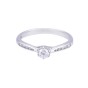 18ct White Gold Round Brilliant Diamond Engagement Ring With Diamond Shoulders, Total Weight 0.33ct.