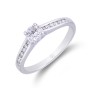 18ct White Gold Round Brilliant Diamond Solitaire with Channel Set Diamond Shoulders, Approx. 0.50ct Total Weight