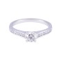 18ct White Gold Round Brilliant Diamond Solitaire with Channel Set Diamond Shoulders, Approx. 0.70ct Total Weight