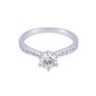 18ct White Gold Round Brilliant Diamond Solitaire with Channel Set Diamond Shoulders, Approx. 0.95ct Total Weight.