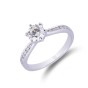 18ct White Gold Round Brilliant Diamond Solitaire with Channel Set Diamond Shoulders, Approx. 0.95ct Total Weight.