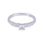 18ct White Gold Round Brilliant Diamond Solitaire with Diamond Shoulders, Approx. 0.80ct Total Weight