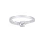 Platinum 0.38ct Round Brilliant Diamond Ring With Diamond Shoulders