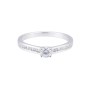 Platinum Round Brilliant Diamond Solitaire with Diamond Shoulders, Approx. 0.45ct Total Weight