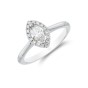 Platinum Marquise Cut 0.33ct Diamond Halo Solitaire Ring