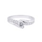 9ct White Gold Solitaire Diamond Ring With Diamond Shoulders 0.60ct