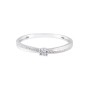 9ct White Gold 0.10ct Round Brilliant Diamond Solitaire Ring With Diamond Shoulders