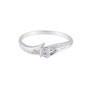 9ct White Gold Round Brilliant Diamond Solitaire Ring With Diamond Shoulders, Total Weight 0.10ct