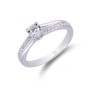 9ct White Gold Round Brilliant Diamond Illusion Set Solitaire with Diamond Shoulders, Approx. 0.20ct Total Weight