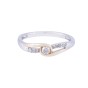 9ct Two Colour Gold Round Brilliant Diamond Twist Solitaire with Diamond Shoulders, Approx. 0.10ct Total Weight