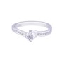 Platinum Round Brilliant Diamond Solitaire and Diamond Shoulders, Approx. 0.45ct Total Weight