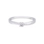Platinum Round Brilliant Diamond Solitaire with Diamond Shoulders, Approx. 0.15ct Total Weight