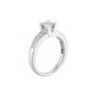 Platinum Princess Cut Diamond Solitaire with Diamond Shoulders, Approx. 0.95ct Total Weight