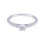 Platinum Round Brilliant Diamond Solitaire with Diamond Shoulders, Approx. 0.65ct Total Weight