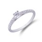 Platinum Round Brilliant Diamond Solitaire with Diamond Shoulders, Approx. 0.65ct Total Weight