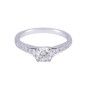 Platinum Round Brilliant Diamond Solitaire with Millgrain Diamond Shoulders, Approx. 1.05ct Total Weight.