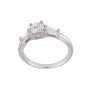Platinum Round Brilliant Diamond Solitaire with Tapered Diamond Shoulders, Approx. 1.10ct Total Weight