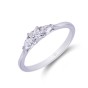 18ct White Gold Princess Cut Diamond Solitaire with Pear Shape Diamond Shoulders, Approx. 0.45ct Total Weight