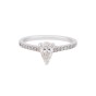 18ct White Gold Pear Shape Diamond Solitaire with Diamond Shoulders, Approx. 0.75ct Total Weight