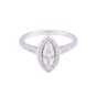 18ct White Gold Marquise Cut Diamond Solitaire with Diamond Shoulders, Approx. 0.85ct Total Weight