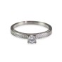 Palladium 0.25ct Round Brilliant Diamond Solitaire and Diamond Shoulders Ring