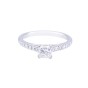 Platinum Princess Cut Diamond Solitaire with Diamond Shoulders, Approx. 1.00ct Total Weight