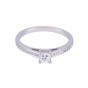Platinum Princess Cut Diamond Solitaire with Diamond Shoulders, Approx. 0.50ct Total Weight