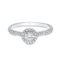 Platinum Round Brilliant 0.33ct Diamond Solitare with Halo and Shoulders